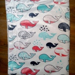Baby blanket with Whales euc